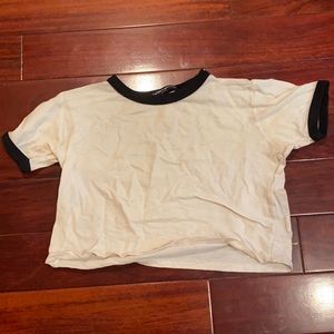 Brandy Melville Ringer Crop Tee